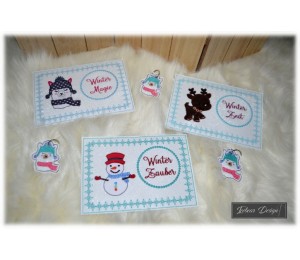 Stickserie - ITH Mug Rugs Winter